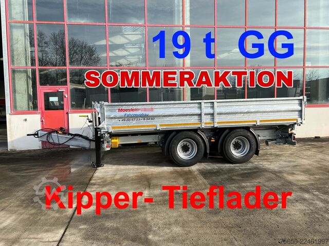 Tipper trailer Möslein TTD 19 B  19 t Tandemkipper- Tieflader, Breitbereifung