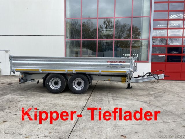 Tipper trailer Möslein TTD 14  5,70 m  14 t Tandem- Kipper Tieflader 5,70 m lang, Breite Reifen-- Neufahrzeug --