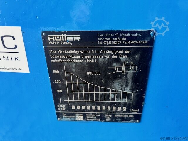 Schweißdrehtisch,Drehtisch,Positionierer Hütter 500Kg Tragkraft HSD 500