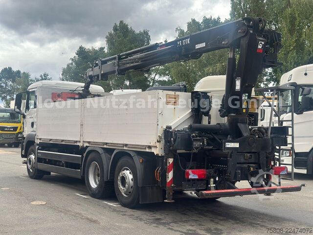 Truck mounted crane MAN TGS 26.440 Baustoff Hiab XS177 K Lenk Navi
