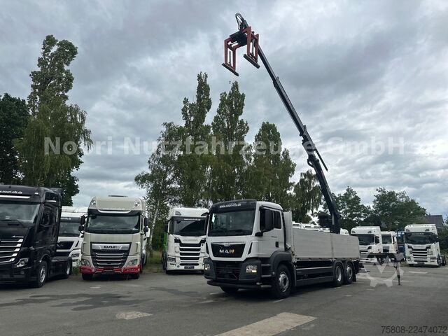 Truck mounted crane MAN TGS 26.440 Baustoff Hiab XS177 K Lenk Navi