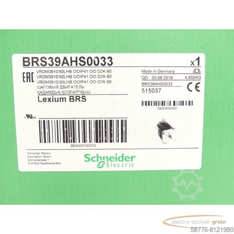Schneider Electric Motor Schneider Electric BRS39AHS0033 / VRDM3910/50LHB Lexium BRS SN:2900456588 - ! -