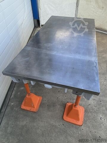 Straightening and welding plate, cast steel and grey cast iron, heavily ribbed, heavy-duty straighte  2000x1000