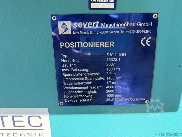 Schweißdrehtisch,Drehtisch,Positionierer Severt L- Manipulator S10.1-HH    1000 Kg