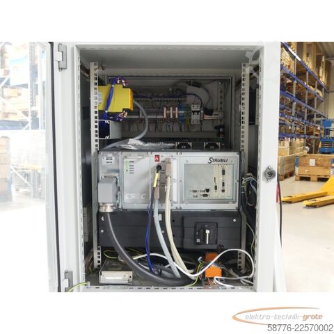 Component  Stäubli TX90 industrieller Roboterarm mit kompletter Steuerung und Bedienpanel