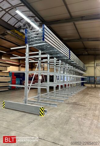 Cantilever rack ca. 18,45 lfm Kragarmregal Doppelseitig H:400 cm 500 Kg/Arm