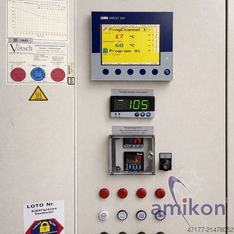 Industrial tempering oven / heat chamber Vötsch VTL 200/250/225 250°C 11 m³