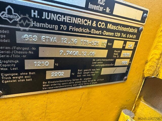 VS-22490 Triplex-Schubmaststapler Jungheinrich, 5400 mm Hubhöhe, Freihub JUNGHEINRICH ETVA12.5G 115-525 DZ