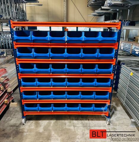 Screw shelf picking shelf Kommissionierwagen Regalwagen Rollwagen inkl. 36 x Sichtlagerkiste