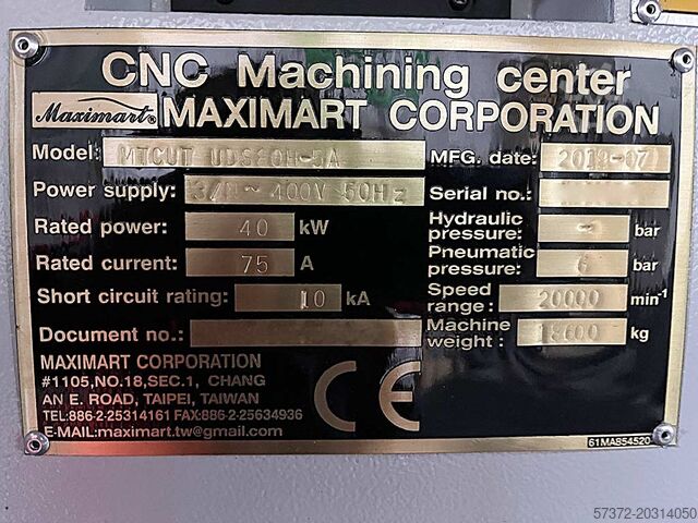 CNC 5-Axis Machining Centre Maximart MTCut UDS80H-80A