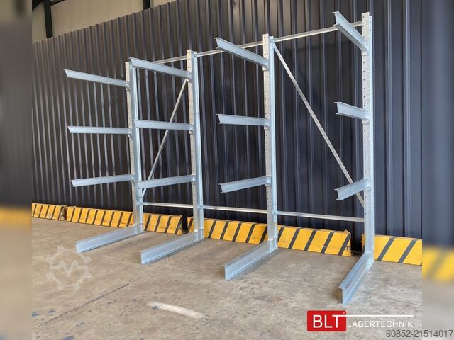 Cantilever rack ca. 4,02 lfm. Kragarmregal H: 300cm T: 137 cm , 750 Kg/Arm , 4 Lagerebenen