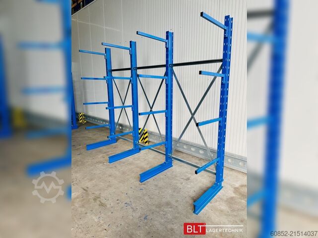 Cantilever rack ca. 3,15 lfm. Kragarmregal Langgutregal H: 250 cm 140 kg/Arm META Multistrong