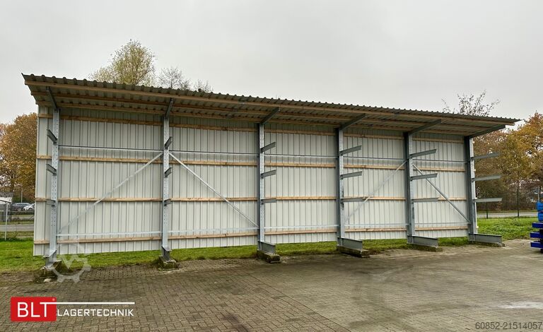 Cantilever rack Kragarmregal mit Dach & Rückwand H:400cm Fuß + 3 Ebenen