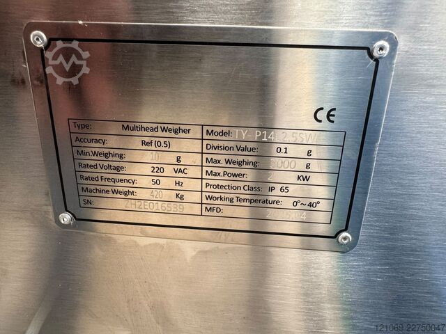 Waage und Förderbänder 14 head multihead Screw weigher Model TY-P14