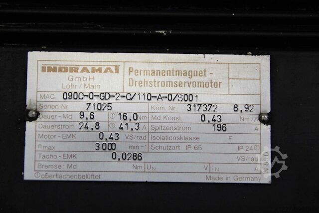 Permanent Magnet Motor Indramat MAC090C-O-GD-2-C/110-A-O/S001