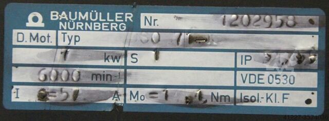 Servomotor 1 kW 6000 Rpm Baumüller S0-71-K