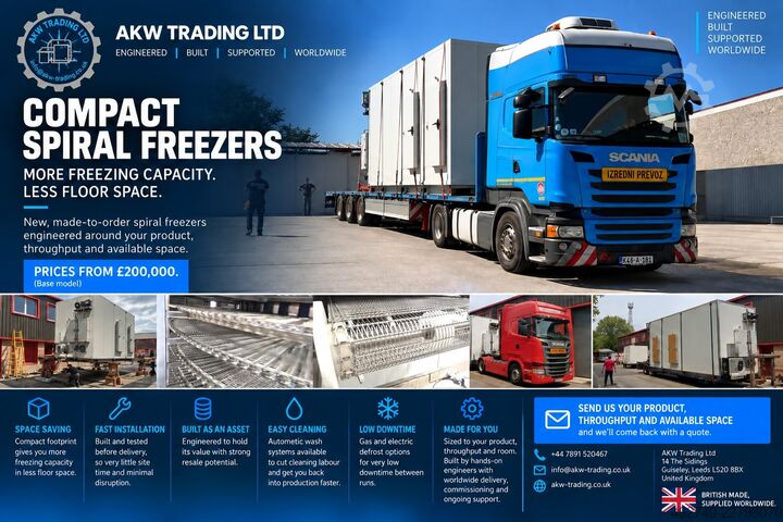 Compact spiral freezers AKW Spiral Compacts Brand new made to order