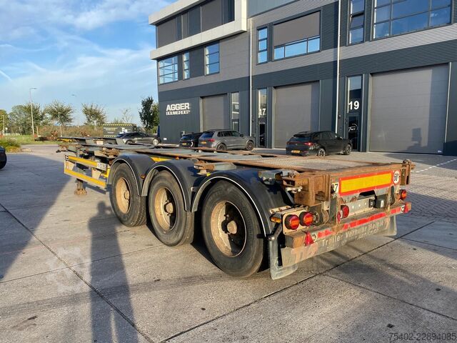 Containertransport Van Hool 3B0071 / BPW + Drum / 1x Extendable / 1x Lift Axle