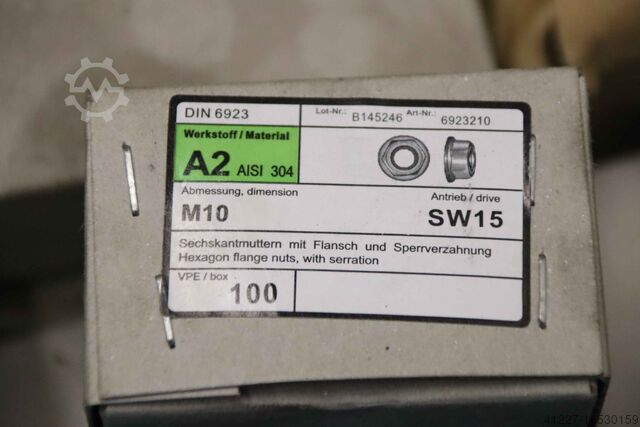 Hexagonal screws Hexagonal nuts M10 A2 242 kg unbekannt DIN 933 DIN 982 Din 6923