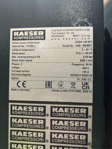 Air compressor Kaeser CSDX140SFC