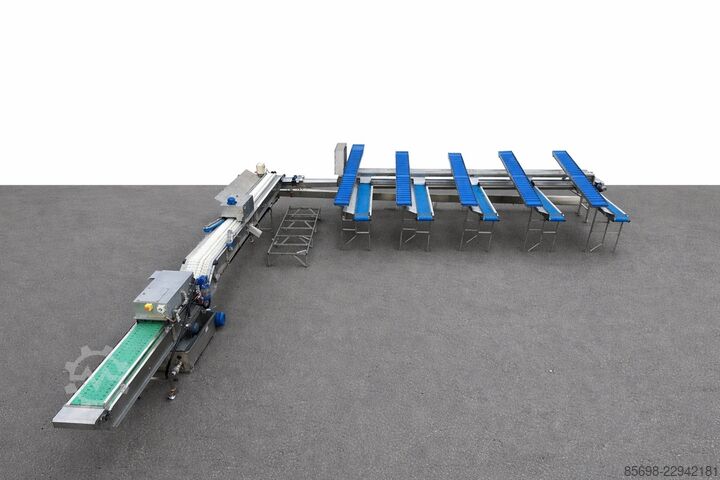 Christiaens asparagus sorting machine on thickness with washing machine CHRISTIAENS 