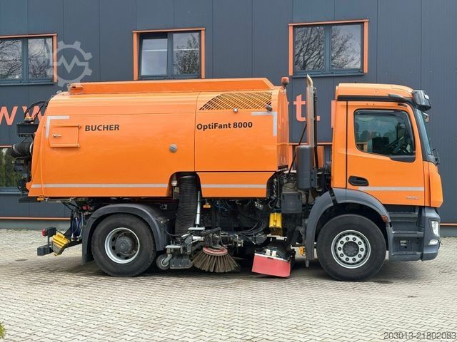 Road sweeper MERCEDES-BENZ ACTROS 1830 4x2 Kehrmaschine BUCHER OPTIFANT8000