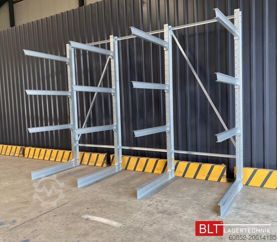 Cantilever rack ca. 4,02 lfm. Kragarmregal H: 300cm T: 137 cm , 750 Kg/Arm , 4 Lagerebenen