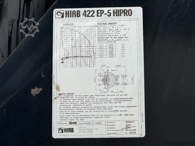 Loading platform DAF CF 85.360 8x2*6 HIAB 42T/m Crane