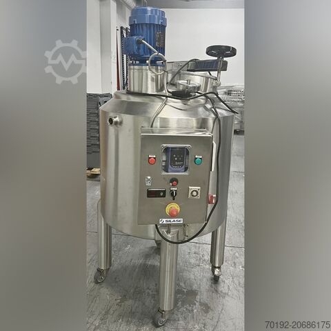 Ungebrauchter 150 Liter heiz-/kühlbarer Druckbehälter aus V4A mit Propellerrührwerk K0190