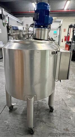 Ungebrauchter 150 Liter heiz-/kühlbarer Druckbehälter aus V4A mit Propellerrührwerk  K0190