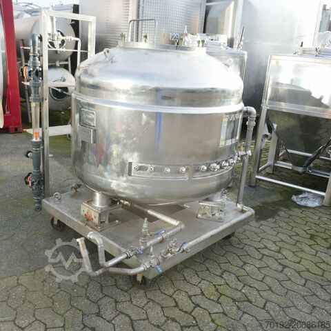 1000 Liter heiz-/kühlbarer Druckbehälter / Fermenter aus V4A mit Scheibenrührwerk CHEMAP AG B0071