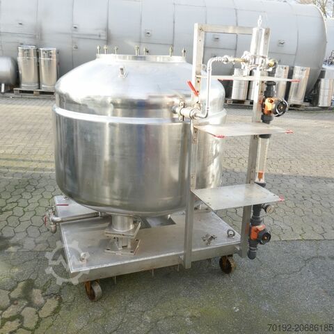 1000 Liter heiz-/kühlbarer Druckbehälter / Fermenter aus V4A mit Scheibenrührwerk CHEMAP AG B0071