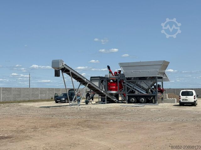 Concrete mixing plant Polygonmach mobile 60m3 concrete plant self-erected