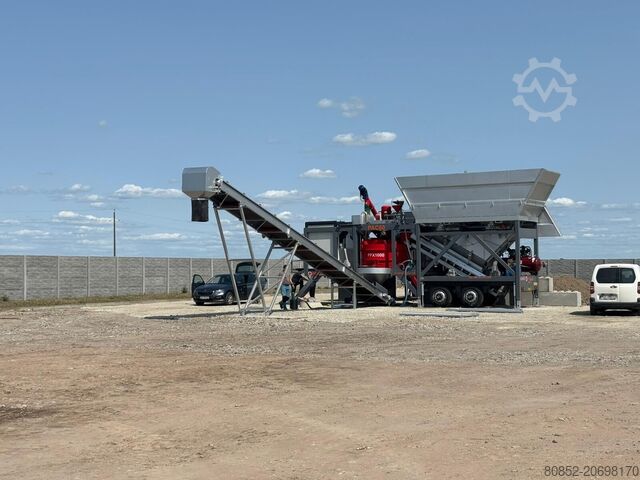 Concrete mixing plant Polygonmach mobile 60m3 concrete plant self-erected