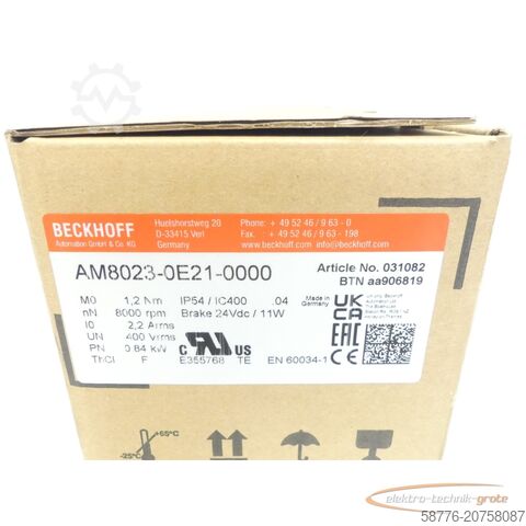 Control unit Beckhoff AM8023-0E21 ! -