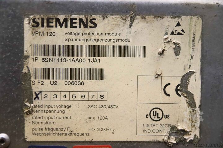 Voltage Protection Module Siemens VPM 120  6SN1113-1AA00-1JA1