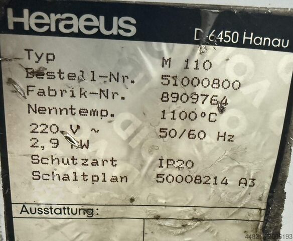 Laboratory muffle furnace HERAEUS M 110