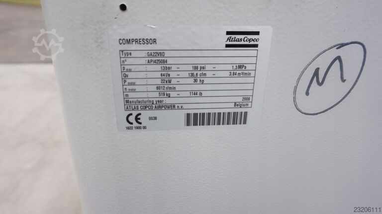  Atlas Copco GA22VSD