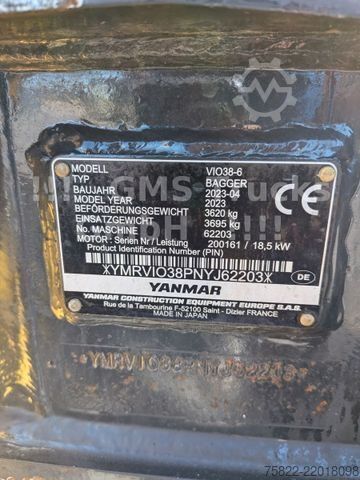 Minibagger YANMAR VIO 38 - 6 / POWERTILT / 3 Löffel / Klima