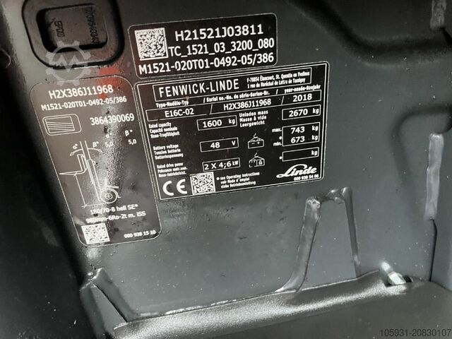 Elektro 3 Rad-Stapler Linde E16C-02