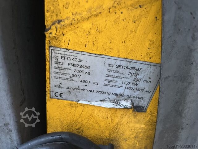 Elektro 4 Rad-Stapler Jungheinrich EFG430k