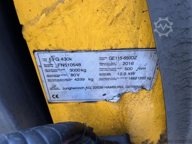 Elektro 4 Rad-Stapler Jungheinrich EFG430k