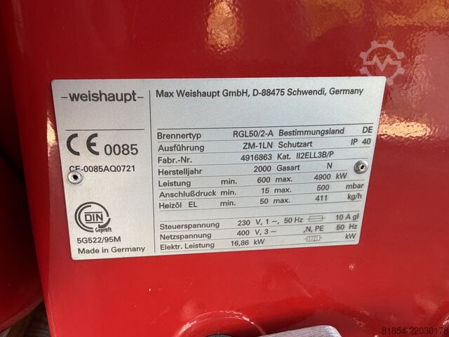 Weishaupt RGL50/4900kw/Öl+Gas/Zweistoffbrenner Weishaupt RGL50/4900kw/Öl+Gas/Zweistoffbrenner Weishaupt RGL50/4900kw/Öl+Gas/Zweistoffbrenner