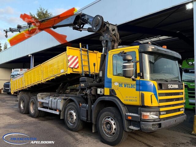 Kipper Scania P124-420 8x4 Naafreductie, Bladgeveerd, Handges...
