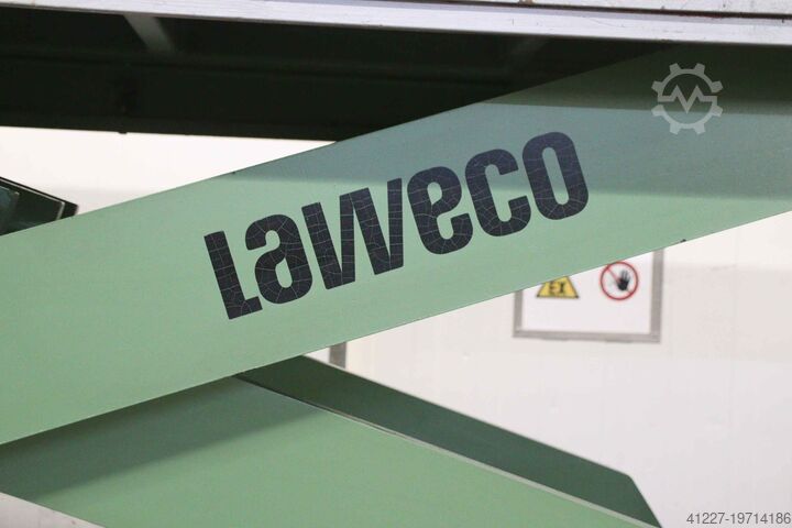 Scissor lift table with weighing unit LAWECO Traglast 2000 kg  4000 x 1420 mm