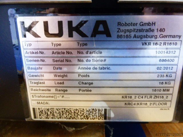 Robot with control unit and smartPAD Kuka VKR 16-2 R1610 + VKRC4-SC5