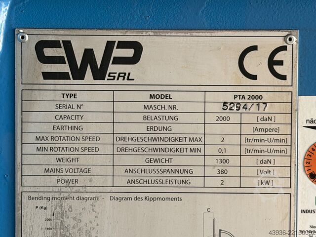 SWP PTA 2000 Welding Positioner SWP PTA 2000