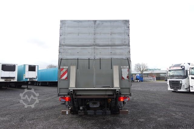 Flatbed truck with tarp MAN 18.400 TGA XLX Intarder LBW / Ladebordwand