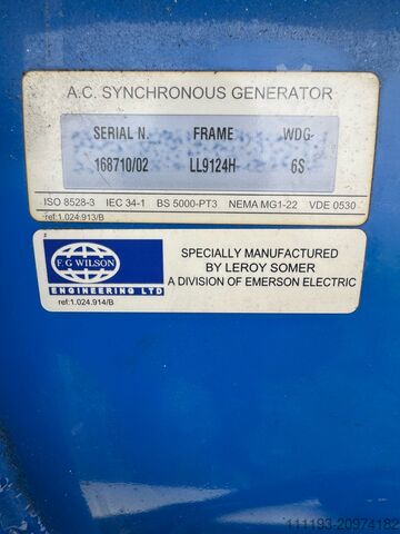 PERKINS FG WILSON DIESEL GENERATORS 2002 P2000