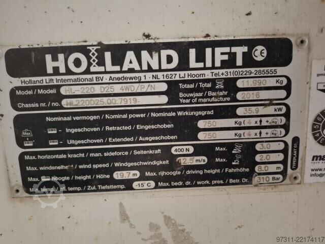 Scissor lift Holland Lift HL-220 D25 4WD/P/N